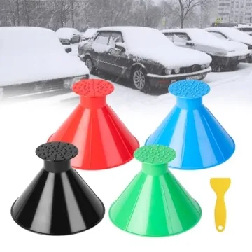 4 PCS Magical Ice Scrapers for Car Windshield - 2 IN 1 Snow Removal Tool