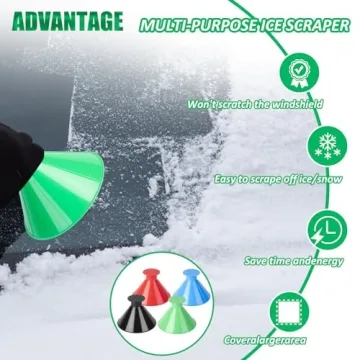 Magical 2 In 1 Ice Scrapers for Windshield - 4 PCS