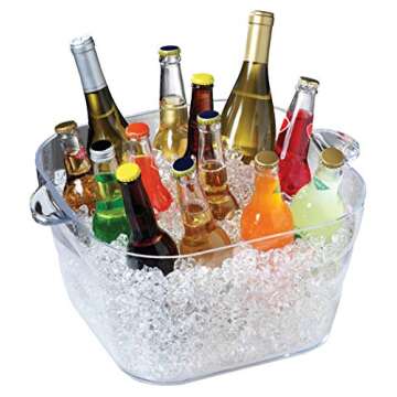 Prodyne Big Square Party Beverage Tub, Clear