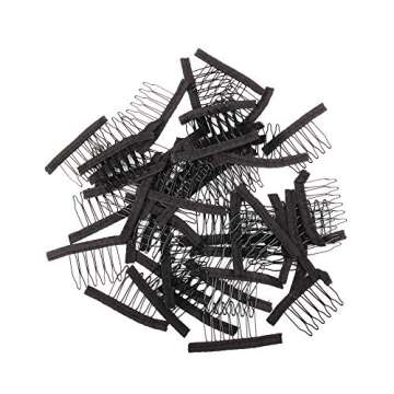 60 Pcs Durable Stainless Steel Wig Combs for Secure Fit