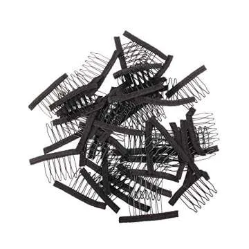 60 Pcs Durable Stainless Steel Wig Combs for Secure Fit