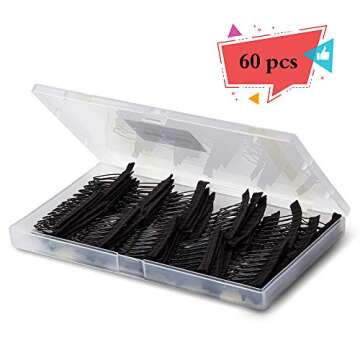 60 Pcs Durable Stainless Steel Wig Combs for Secure Fit