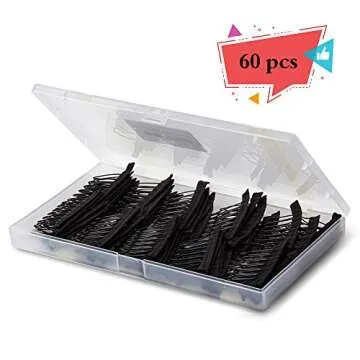60 Pcs Durable Stainless Steel Wig Combs for Secure Fit
