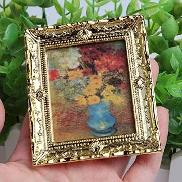 Acxico Mini Gold Frame Art Pictures for Dollhouse
