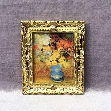 Acxico Mini Gold Frame Art Pictures for Dollhouse