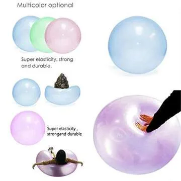 Ni Hong electron Large Water Bubble Ball Balloon Inflatable Water-Filled Ball Soft Rubber Ball for Outdoor Beach Pool Party Large (YellowBlue)