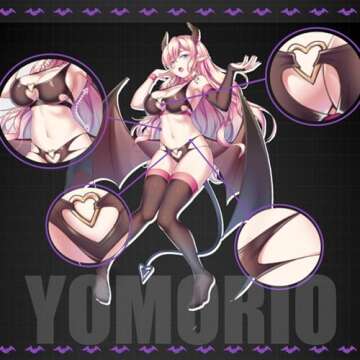 YOMORIO Womens Anime Bikini Swimsuit Two Piece Devil Costumes Sexy Leather Lingerie Outfit (Small, Leather all black)