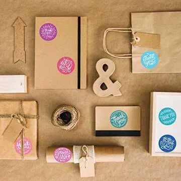 1000 Thank You Stickers - Vibrant Designs for Packages