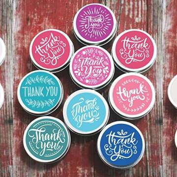 Thank You Stickers Roll of 1000 1.5 Inch 8 Designs Thank You Sticker Small Business Thank You Stickers Pink Thank You Stickers for Packaging Stickers Thank You Large Thank You Stickers