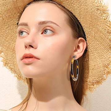 Makone 36 Pairs Fashion Earrings for Women, Stylish Teen Girls Tassel Dangle Earring & Pearl Stud Jewelry Set, Leather/Rattan/Gold/Acrylic Hoop Eardrop for Friend Birthday, Valentine, Christmas Gifts