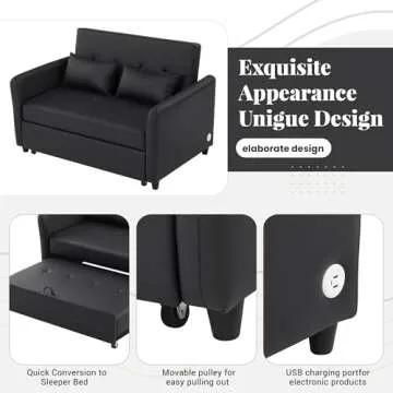 Merax Sleeper Couch with Pull Out Bed for Small Spaces