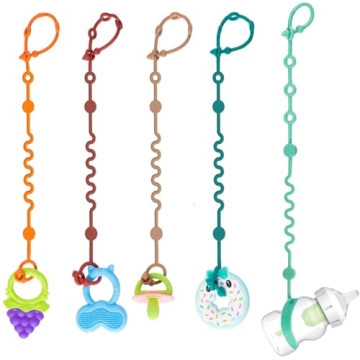 LittleHugs 5-Pack Adjustable Baby Toy Straps - Safe, Silicone, Multi-Use