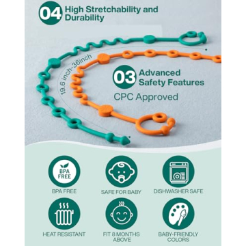 LittleHugs Adjustable Baby Toy Straps 5-Pack Safe Silicone