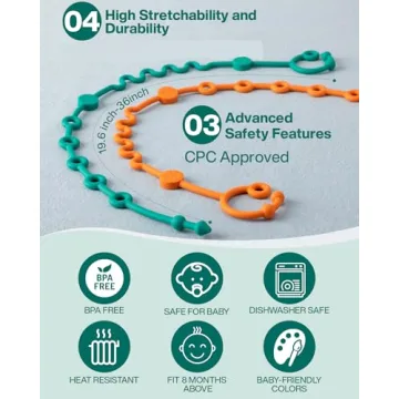LittleHugs Adjustable Baby Toy Straps 5-Pack Safe Silicone