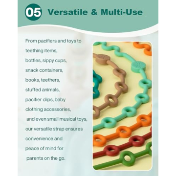 LittleHugs Adjustable Baby Toy Straps 5-Pack Safe Silicone