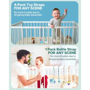 LittleHugs Adjustable Baby Toy Straps 5-Pack Safe Silicone