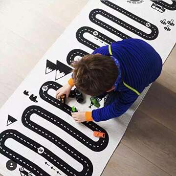 Muyumida Baby Crawl Mat Kids Adventure Rug Floor Mat Street Map Funny Baby Infant Blankets Tapestries Crawling Carpet Kids Rug