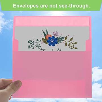 50 Pack 5x7 Envelopes - A7, Printable Invitation Envelopes - Self Seal for Weddings, Invitations, Photos, Greeting Cards, Mailing (Pink)