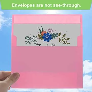 50 Pack 5x7 Envelopes - A7, Printable Invitation Envelopes - Self Seal for Weddings, Invitations, Photos, Greeting Cards, Mailing (Pink)