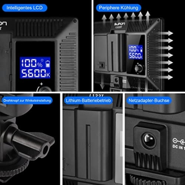 SUPON 3 Pack LED Video Light Stand Lighting Kit with Battery/Charger for Studio Photography YouTube Video Shooting,Bi-Color 3300K-5600K Ultra Slim Countinuous Output Lighting Panel