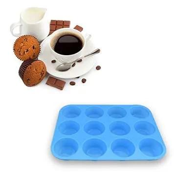 HomEdge Silicone Muffin Pan for Easy Baking and Cleanup