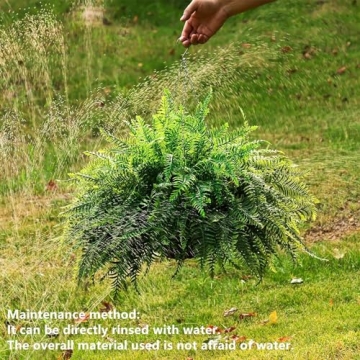 QIANYUN 2PCS Outdoor Hanging Ferns - Realistic Decor