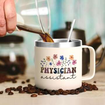 Heartwarming 14oz Coffee Mug for Physician Assistants, Insulated Stainless Steel
