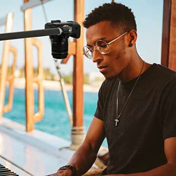 Gongyi CM80 1.4ft-2.6ft Adjustable Tripod Boom Arm with Universal Tripod Clamp & Counter-Weight Bag Camera Overhead Mount Tripod Extension Arm Stand with Ball Head