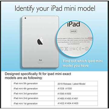 Dinines Mini iPad 1 2 3 4 5 Case for Kids Shockproof Lightweight Hand Stand Case for iPad Mini, Mini 5, Mini 4,iPad Mini 3rd Generation, Mini 2 Tablet,Purple