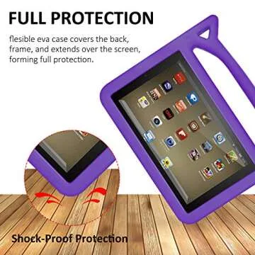 Dinines Mini iPad 1 2 3 4 5 Case for Kids Shockproof Lightweight Hand Stand Case for iPad Mini, Mini 5, Mini 4,iPad Mini 3rd Generation, Mini 2 Tablet,Purple