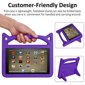 Dinines Mini iPad 1 2 3 4 5 Case for Kids Shockproof Lightweight Hand Stand Case for iPad Mini, Mini 5, Mini 4,iPad Mini 3rd Generation, Mini 2 Tablet,Purple