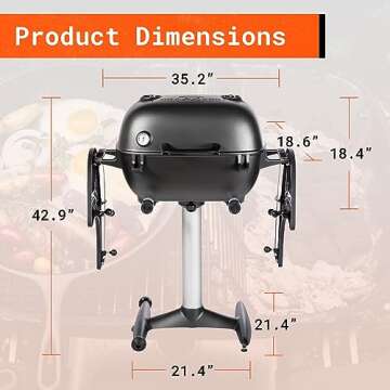 PK Grills Charcoal BBQ Grill and Smoker Combination PK360 Cast Aluminium Portable Outdoor Barbecue Grill Smoker for Camping, Tailgating, Park Grilling, PK360-BTBX-D, Graphite