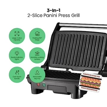 Chefman Electric Panini Press Grill for Perfect Sandwiches