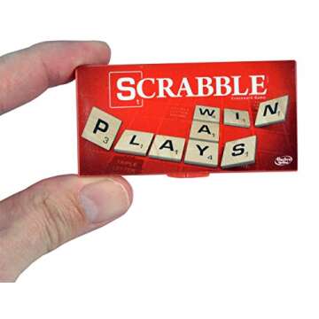 World's Smallest Scrabble, Miniature Magnetic Board, 98 Letters, 5 Blank Tiles & Portable Case, Fami...