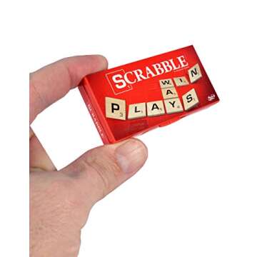 World's Smallest Scrabble, Miniature Magnetic Board, 98 Letters, 5 Blank Tiles & Portable Case, Family Game, Classic Scrabble Game, Perfect for Stocking Stuffers, Easter Gifts, Party Favors, Ages 8+