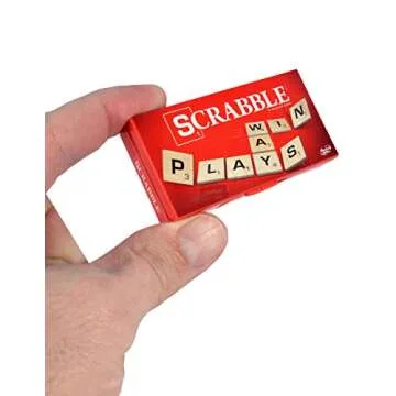 World's Smallest Scrabble, Miniature Magnetic Board, 98 Letters, 5 Blank Tiles & Portable Case, Family Game, Classic Scrabble Game, Perfect for Stocking Stuffers, Easter Gifts, Party Favors, Ages 8+