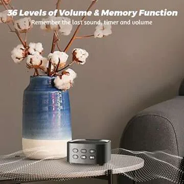 Sleepbox Sleep White Noise Sound Machines with 25 Soothing Sounds 36 Volume Levels 5 Timers Visible Sound Catalog Portable Size Memory Function for Home Office and Travel