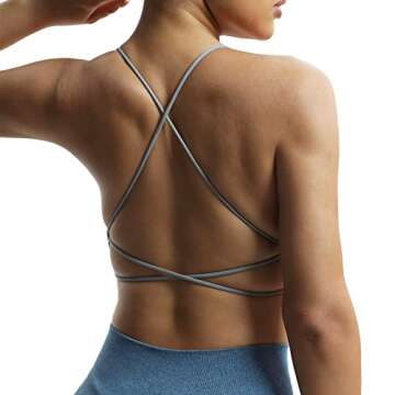 Aoxjox Women's Workout Sports Bras Fitness Veronica Cross Back Padded Low Impact Twist Bra Yoga Crop...