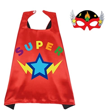 D.Q.Z Superhero-Capes and Masks for Kids Gifts for Girls Boys Super Hero Dress Up Cape and Mask (Red...