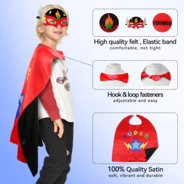 D.Q.Z Superhero Capes and Masks for Kids - Dress Up Fun