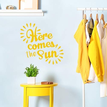Vinyl Wall Art Decal - Here Comes The Sun - 22" x 23" - Uplifting Modern Decor to Brighten Any Space