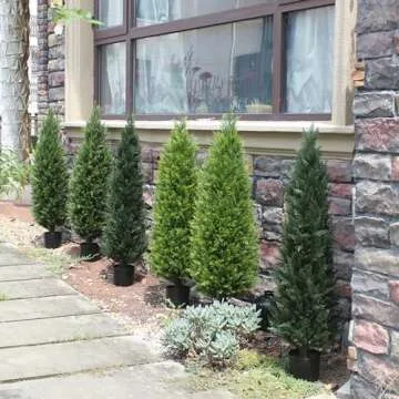 4FT Artificial Cedar Topiary Trees for Indoor Outdoor Use