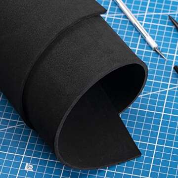MEARCOOH Black eva Foam roll, (1mm to 12mm) Premium Cosplay EVA Foam Sheet,2mm Thick,49"x13.5",High Density 86kg/m3 for Cosplay Costume, Crafts, DIY Projects