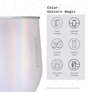 Corkcicle Unicorn Magic Stemless Tumbler – 12oz Insulated Cup