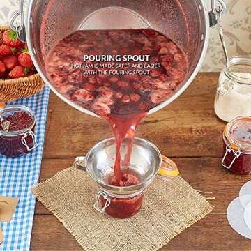 Jam Making Maslin Pan Stainless Steel Preserve Pot & Handle Bucket,Camping Pan (4.5L-4.5QT)