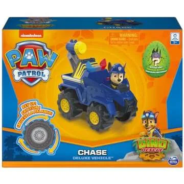 Paw Patrol, Dino Rescue Chase’s Deluxe Rev Up Vehicle with Mystery Dinosaur Figure