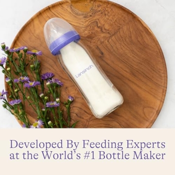 Lansinoh Anti-Colic Glass Baby Bottles 8oz - 4 Count