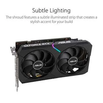 ASUS Dual NVIDIA GeForce RTX 3050 OC Edition Gaming Graphics Card - PCIe 4.0, 8GB GDDR6 Memory, HDMI 2.1, DisplayPort 1.4a, 2-Slot, Axial-tech Fan Design, 0dB Technology, Steel Bracket