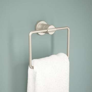 Delta Nicoli Hand Towel Holder - SpotShield Brushed Nickel Towel Ring for Bathroom