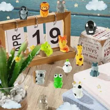 39 Pcs Mini Resin Animals Cute Mini Animals Figures to Hide Miniature Little Small Animal Figurines Bulk Fairy Garden Miniature Moss Landscape DIY Terrarium Crafts Ornament Accessories for Home Decor